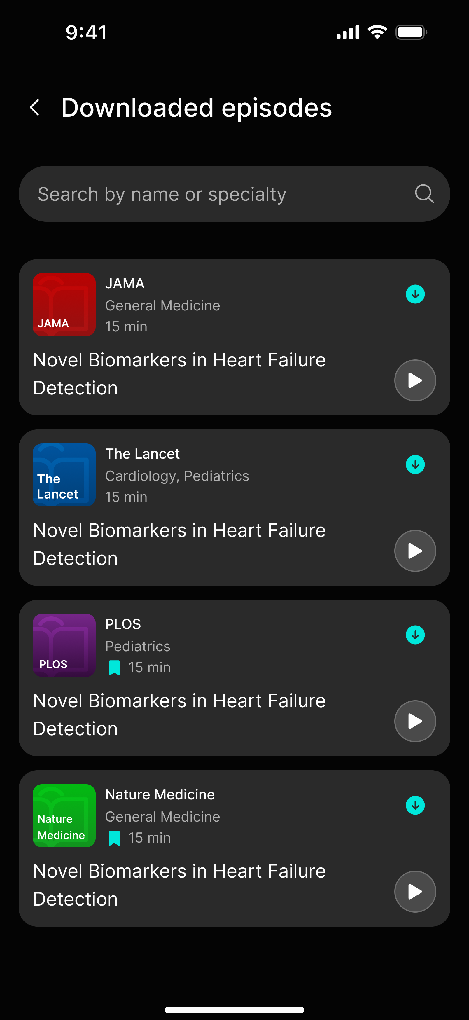 Downloaded episodes